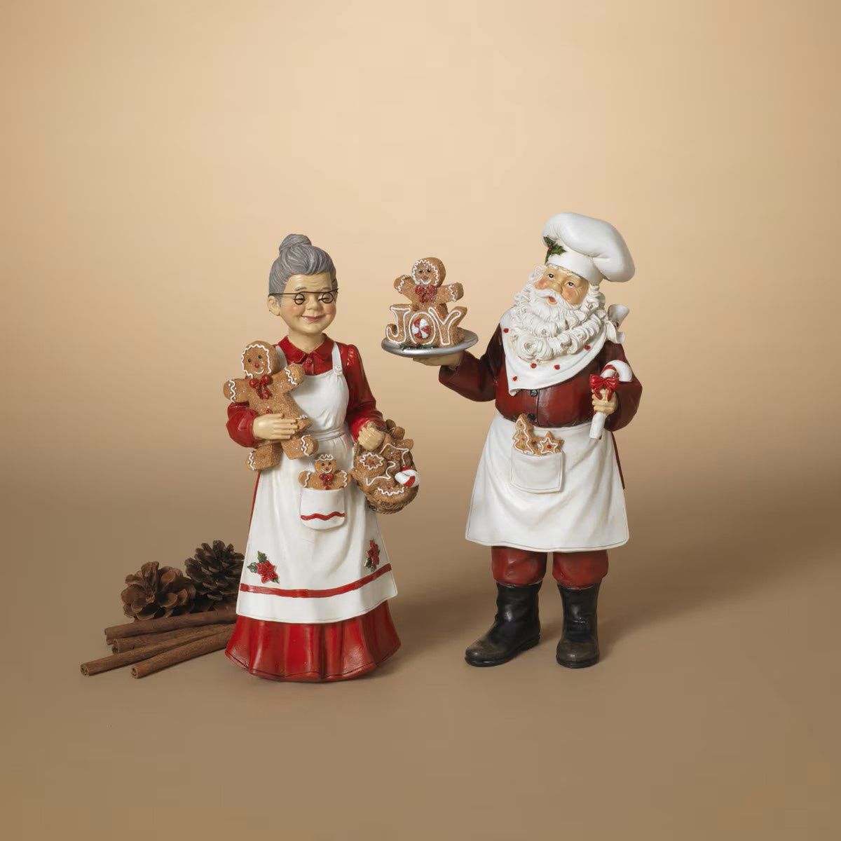 2599870 - MR. &amp; MRS. CHEF SANTA FIGURINE SET/2