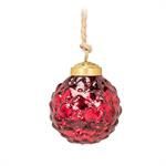 44-APOTHECARY-122 - EMBOSS BALL ORNAMENT / RED