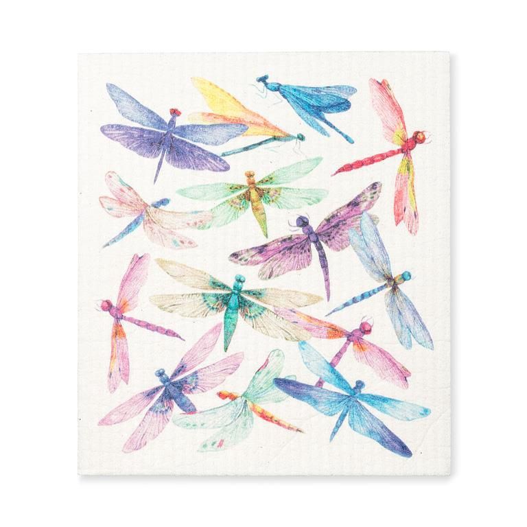 20-ASD-006 - DRAGONFLIES DISHCLOTH-6.75X7.5&quot;L