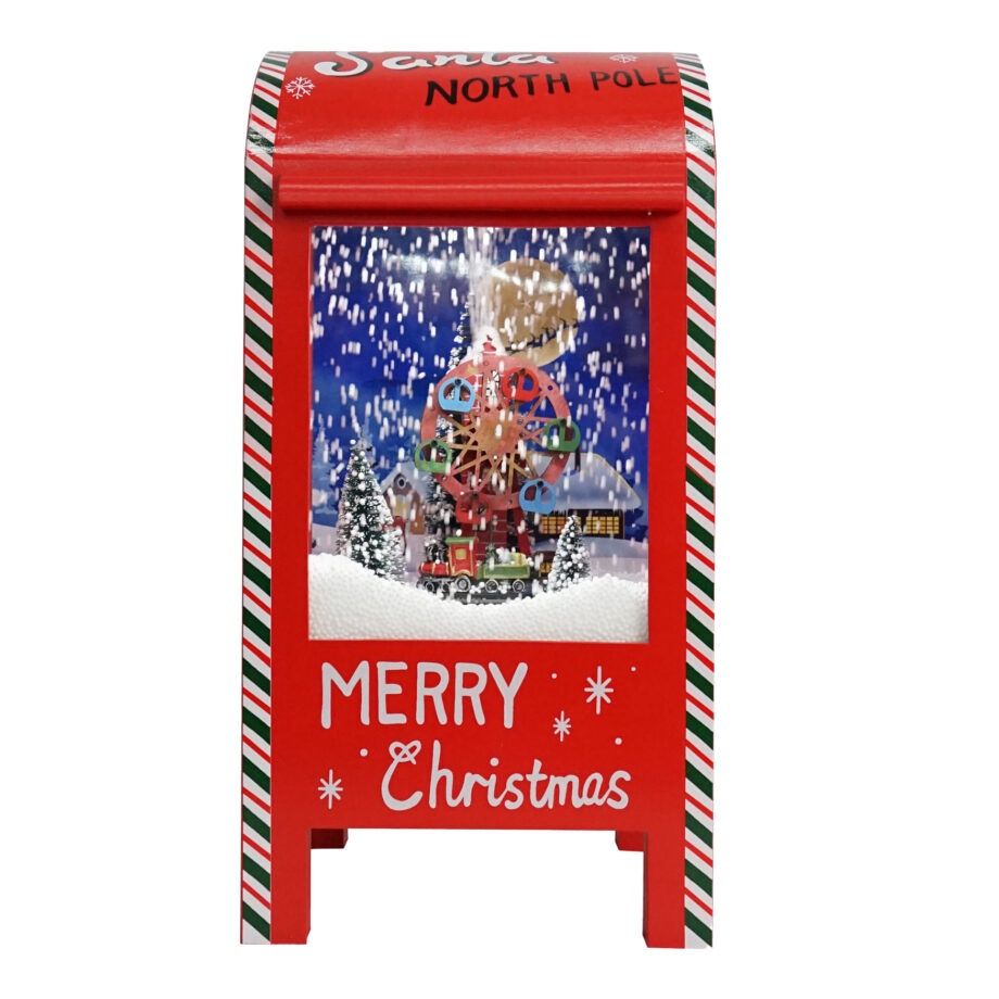 XM-SL1048 - SNOW GLOBE / MAILBOX WITH SKYWHEEL + TRAIN