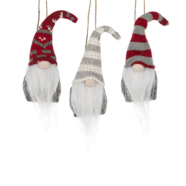156399 - CHRISTMAS ORNAMENT - GNOME 3/ASST, DESIGN: GNOME WITH SNOWFLAKE HAT