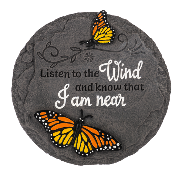 ER78312 - MEMORIAL STONE - MONARCHS ROUND 3/ASST, DESIGN: LISTEN TO THE WIND