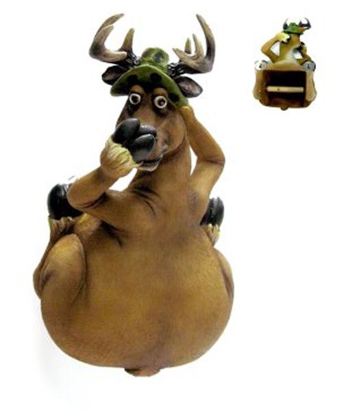 YUC14M - HANGING MOOSE TOILET PAPER DISPENSER