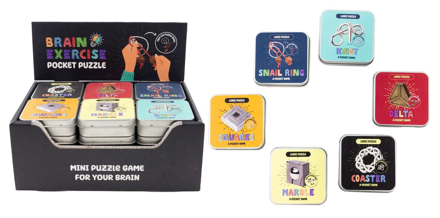 ONE80S - TOY - BRAIN EXERCISE GAME 6/ASST, DESIGN: SQUARES