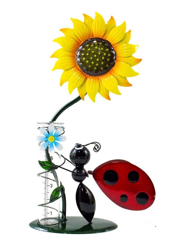 MR127 - LADYBUG + SUNFLOWER RAIN GAUGE