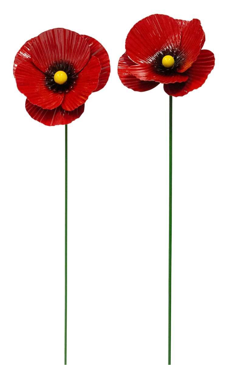 HNH365S - METAL POPPY STAKES SET/2