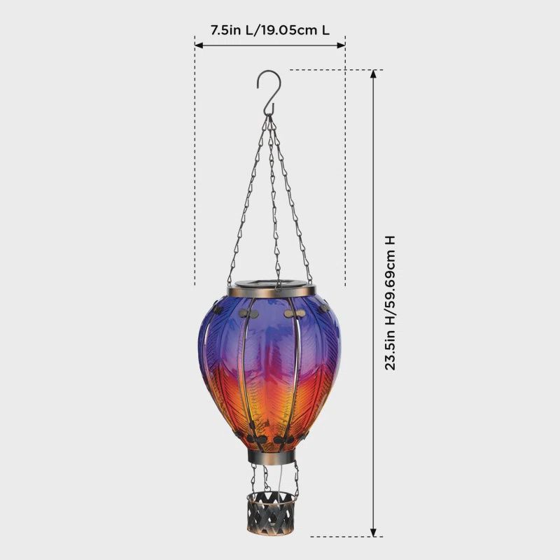 12764 - HOT AIR BALLOON SOLAR LANTERN