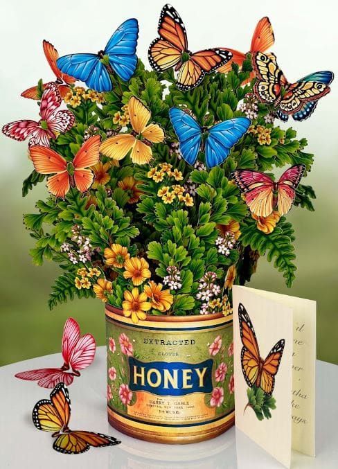 327-3720 - POP-UP FLOWER BOUQUET - BUTTERFLIES + BUTTERCUPS