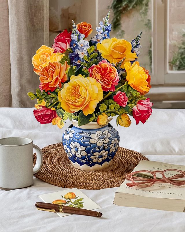 327-3729 - POP-UP FLOWER BOUQUET - SORBET ROSES