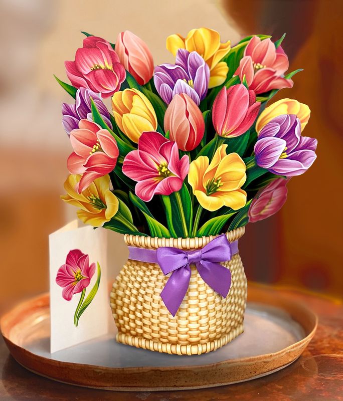 327-3730 - POP-UP FLOWER BOUQUET - FESTIVE TULIPS