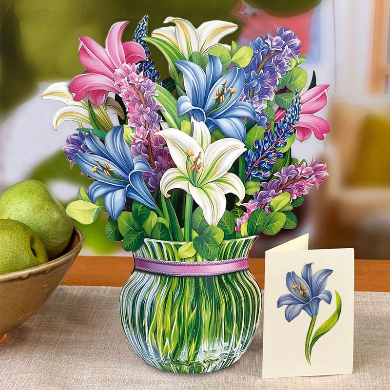 327-3731 - POP-UP FLOWER BOUQUET - LILIES + LUPINES