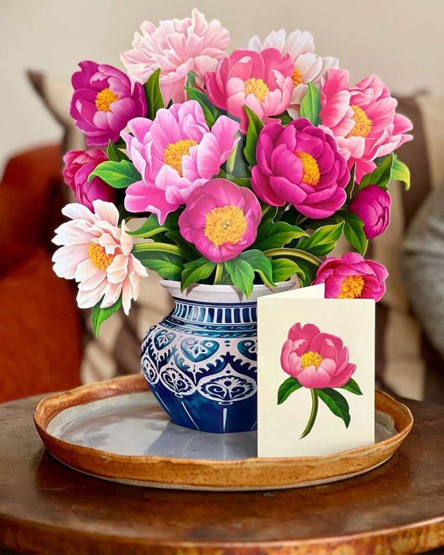 327-3733 - POP-UP FLOWER BOUQUET - PEONY PARADISE