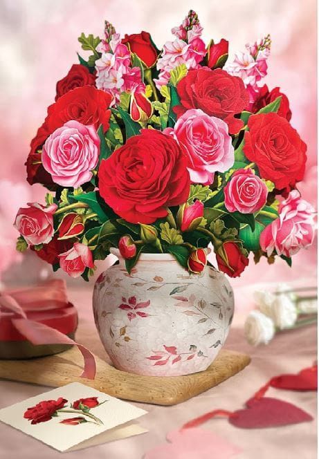 327-3739 - POP-UP FLOWER BOUQUET - BLOOMING ROSES