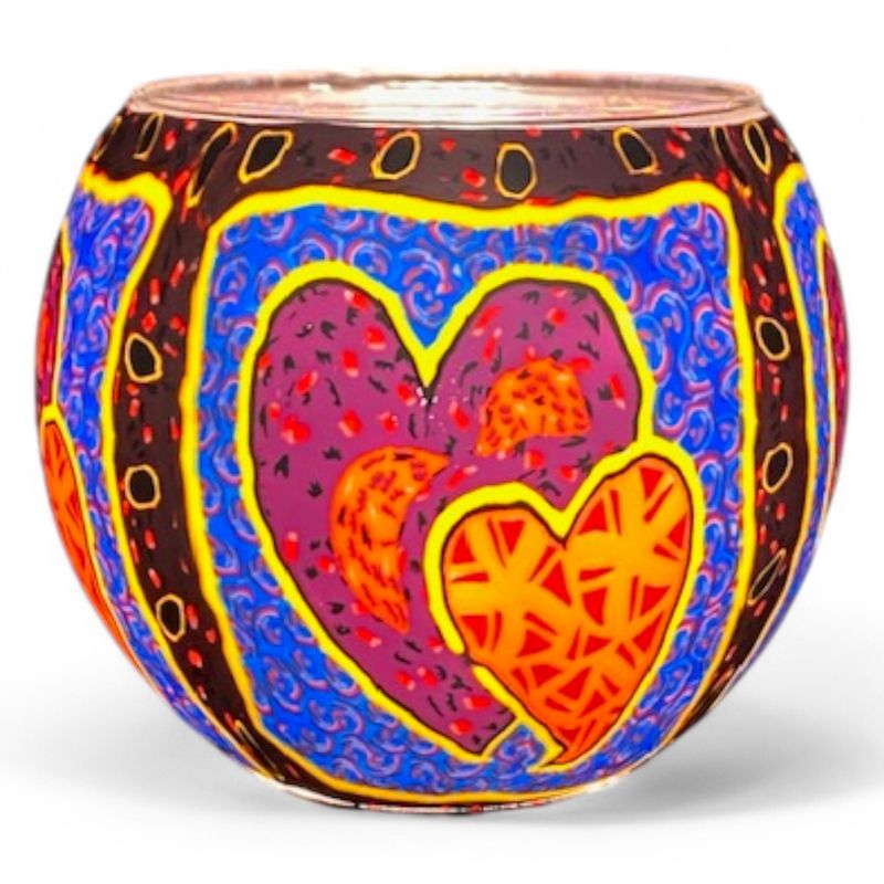 165044 - BENAYA LIGHT GLASS - PAIR OF HEARTS