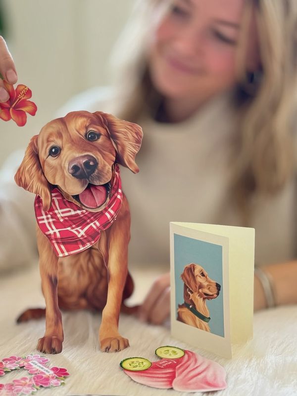 327-1009 - POP-UP PET CARD - GOLDEN RETRIEVER
