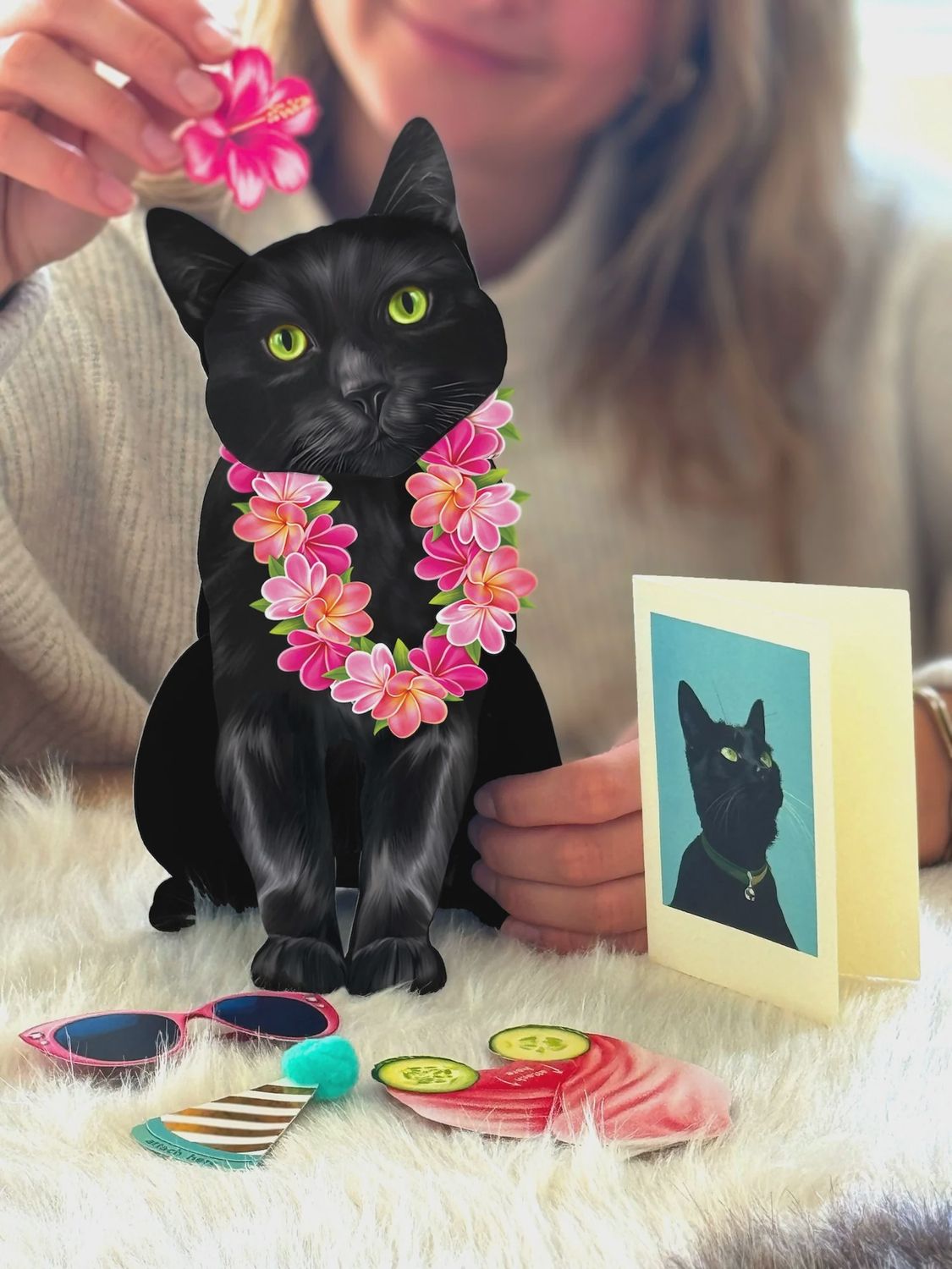 327-1015 - POP-UP PET CARD - BLACK CAT