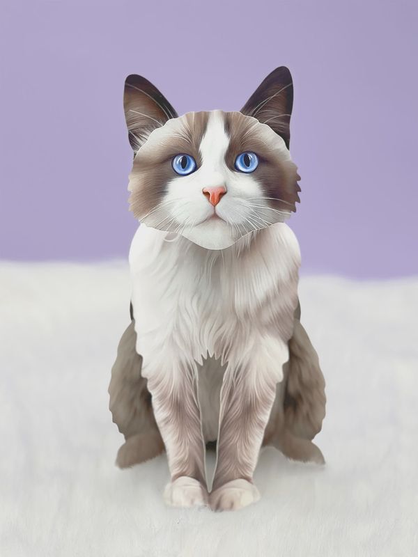 327-1016 - POP-UP PET CARD - RAGDOLL CAT