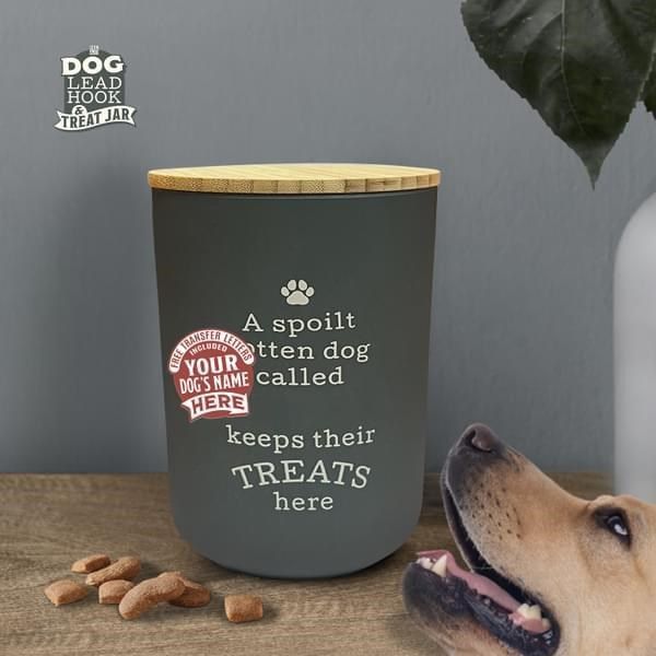 DOG TREAT JAR, NAME/TEXT: BLANK / GREEN