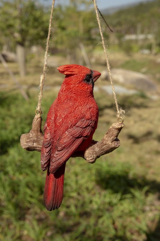87673-B - HANGING CARDINAL ON BRANCH / 5.91" H