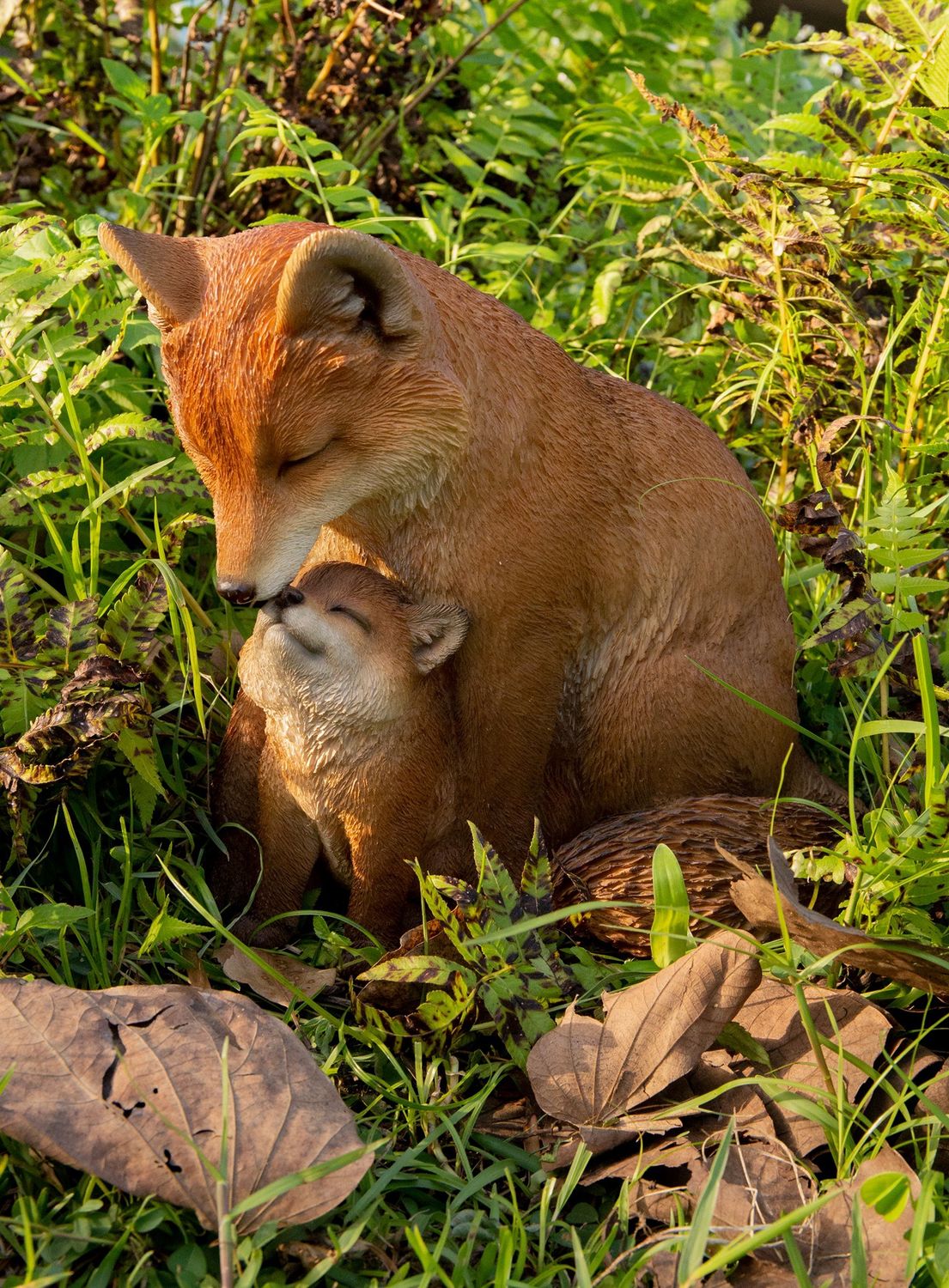 87719-I - MOTHER AND BABY FOX/SMALL