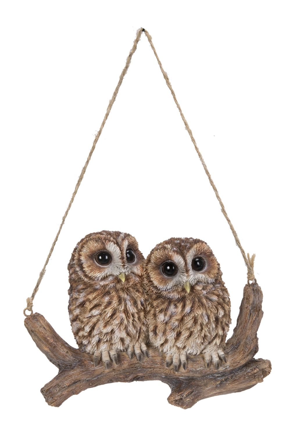 87673-E - HANGING BABY OWLS ON BRANCH / 4.72&quot; H