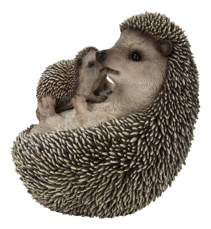 87743-E - MOTHER+BABY HEDGEHOGS ON BACK / 6.69" H DISC