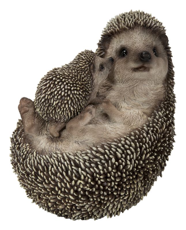 87743-E - MOTHER+BABY HEDGEHOGS ON BACK / 6.69&quot; H DISC