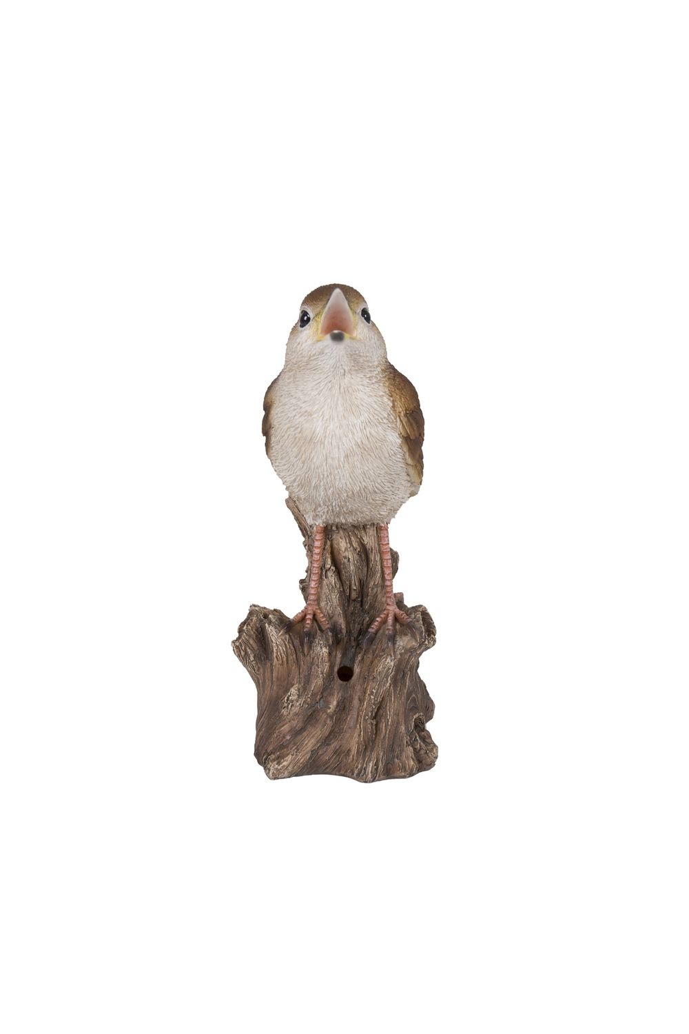 87675-B - MOTION ACTIVATED SINGING NIGHTINGALE STANDING STUMP / 6.38&quot; H