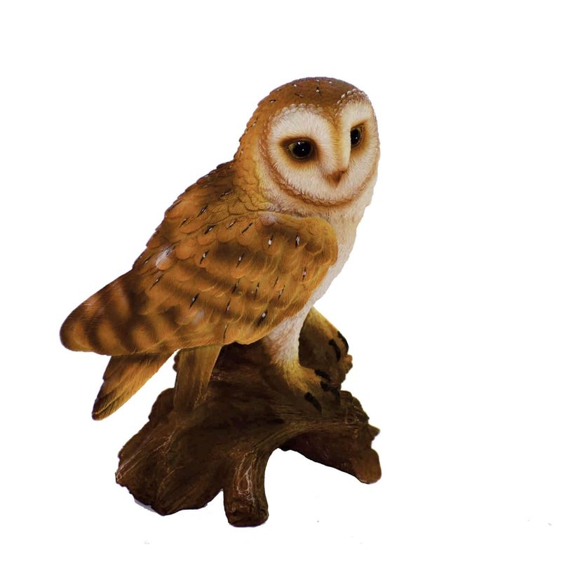 87767-E - BARN OWL ON STUMP / 7.25" H
