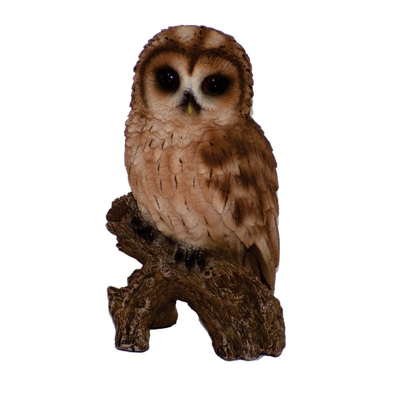 87767-D - TAWNY OWL ON STUMP / 6.75&quot; H