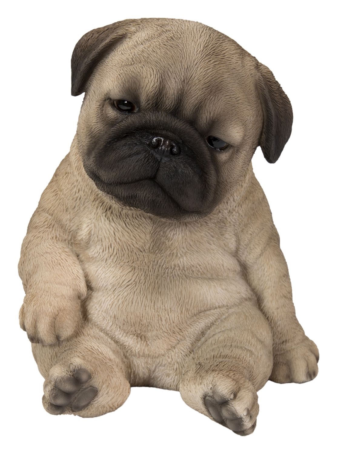 87710-P - SITTING SLEEPY PUG PUPPY / 6.77&quot; H