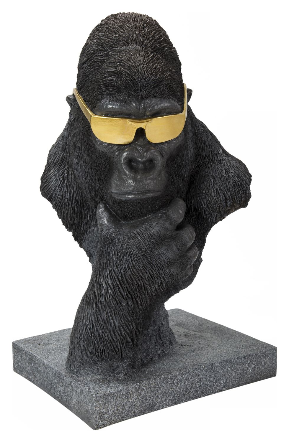 87636-B - GORILLA HEAD WITH GOLDEN GLASSES / 19.09&quot; H