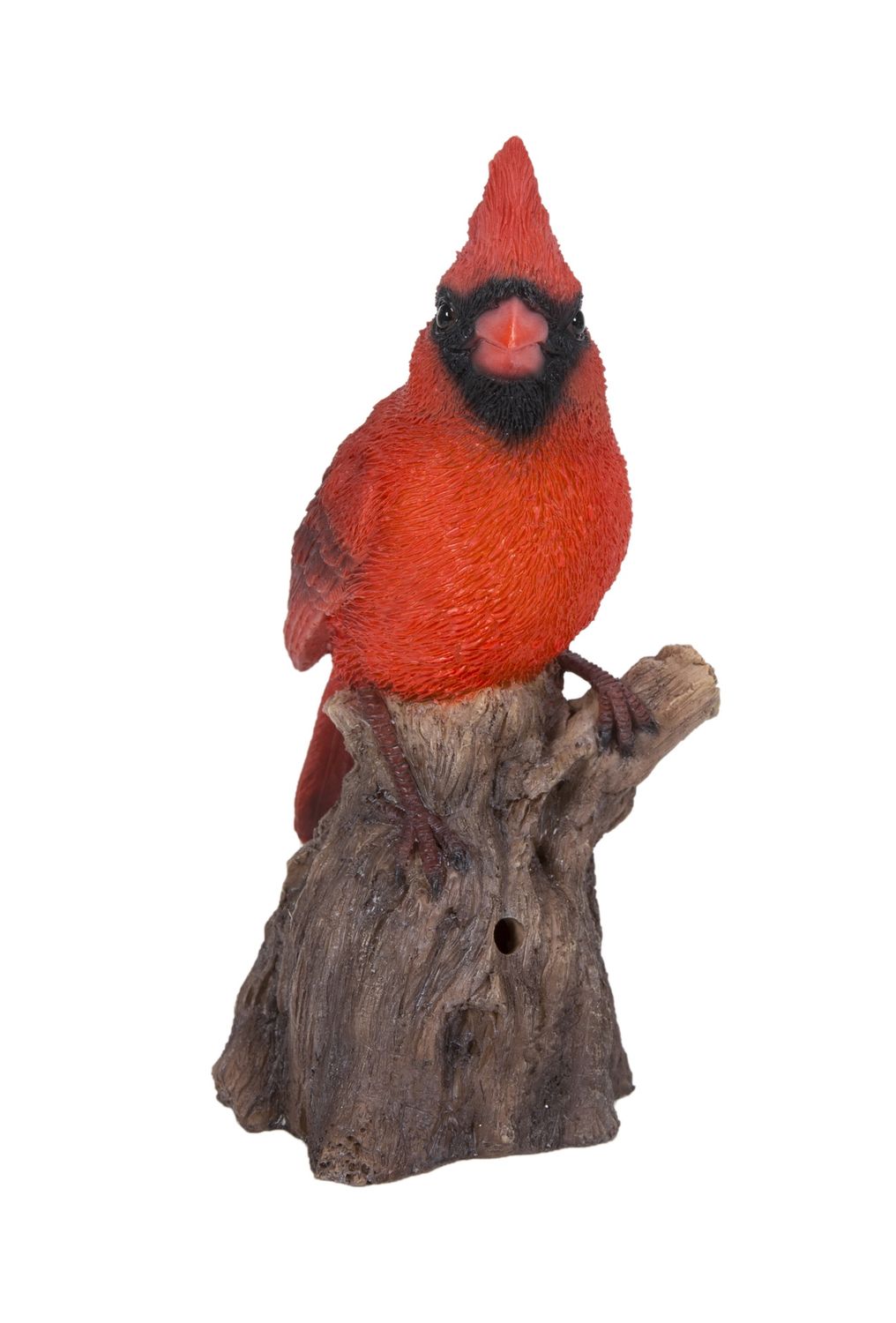 87675-D - MOTION ACTIVATED SINGING CARDINAL STANDING STUMP / 6.69&quot; H