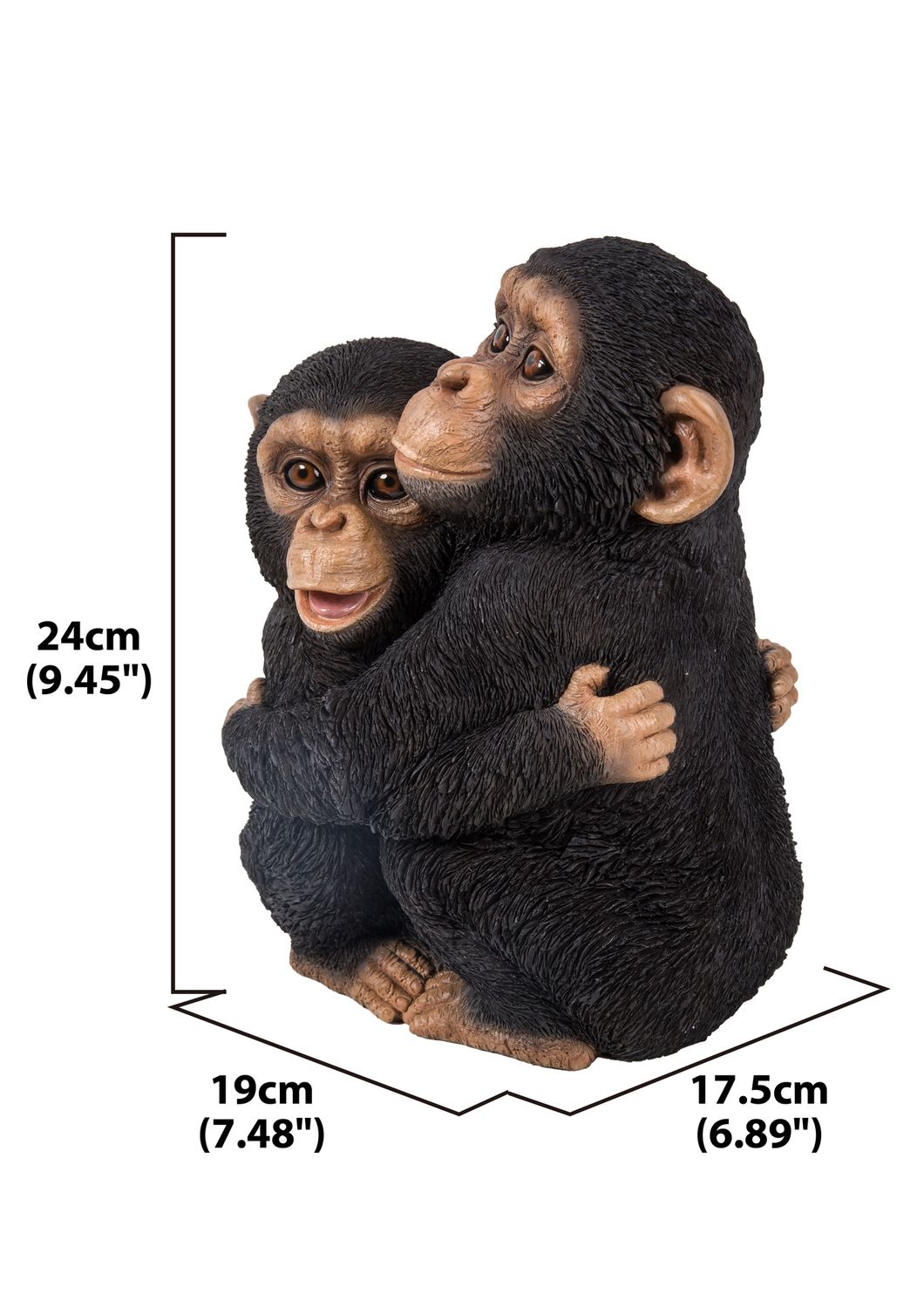 87805-B - CHIMPANZEES HUGGING / 9.5&quot; H