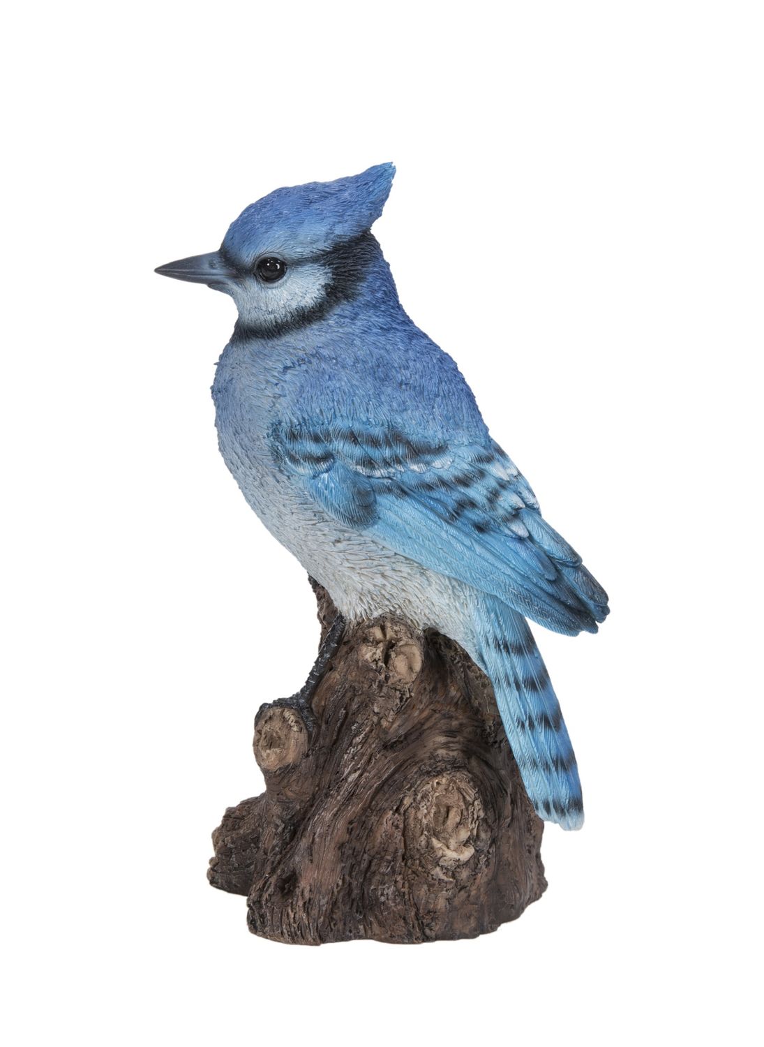 87675-E - MOTION ACTIVATED SINGING BLUE JAY STANDING  STUMP / 6.5&quot; H