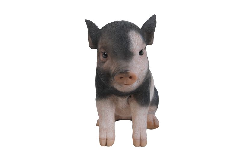 87770-B - BABY PIG PINK AND BLACK SITTING / 6&quot; H