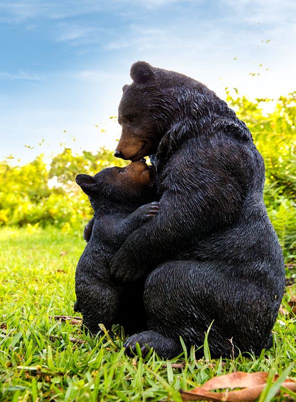 87957-J - MOTHER &amp; BABY BLACK BEAR