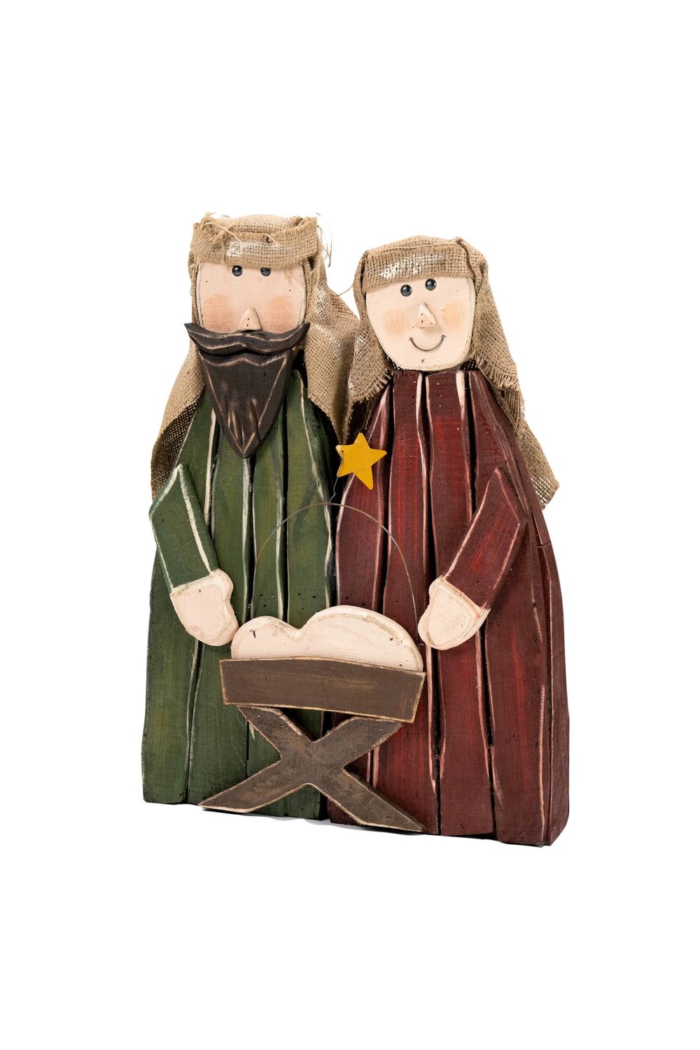 85255-E - 25.5&quot; WOODEN NATIVITY