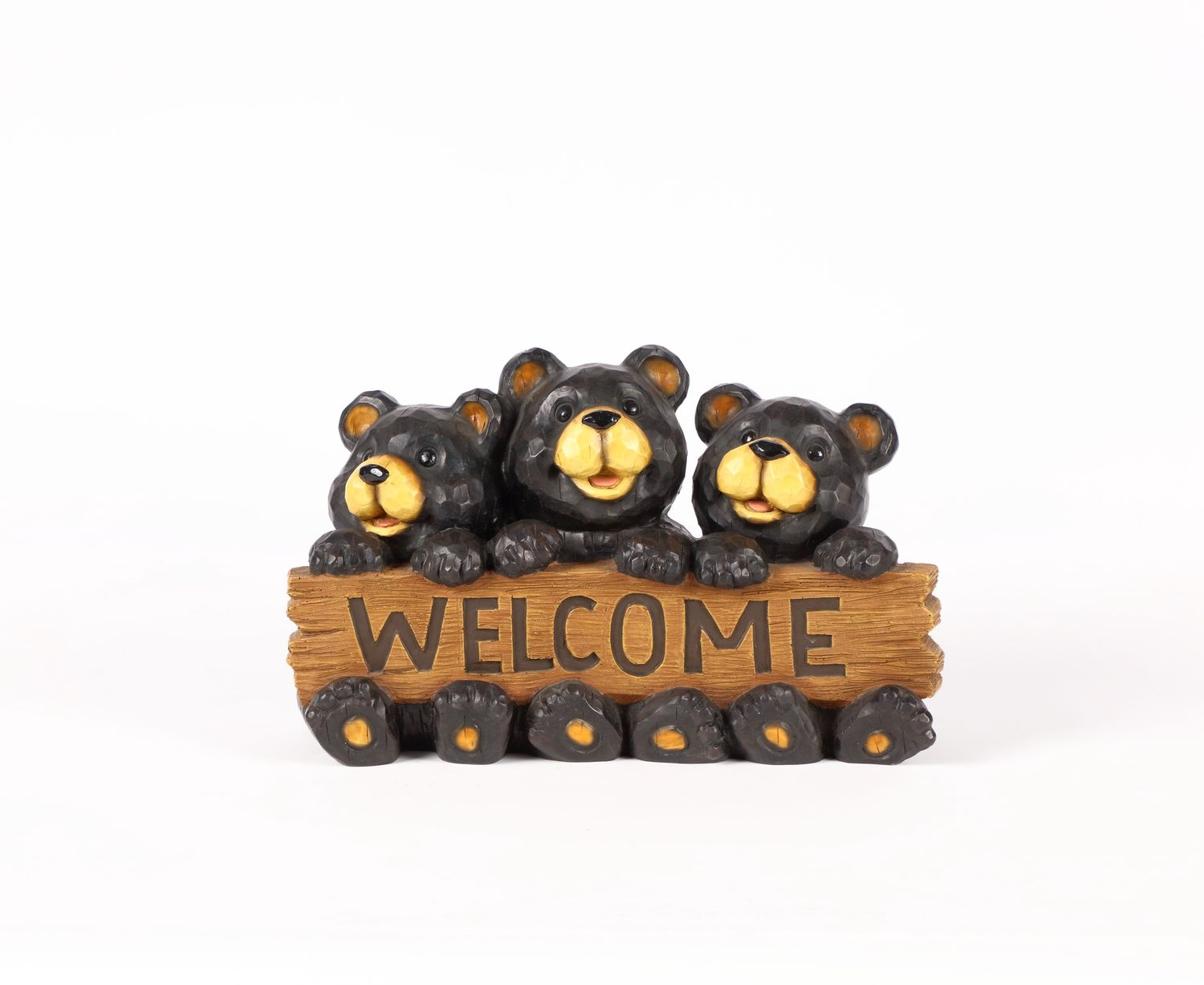 75619-F - BEAR FAMILY W/WELCOME SIGN / 8.5&quot; H