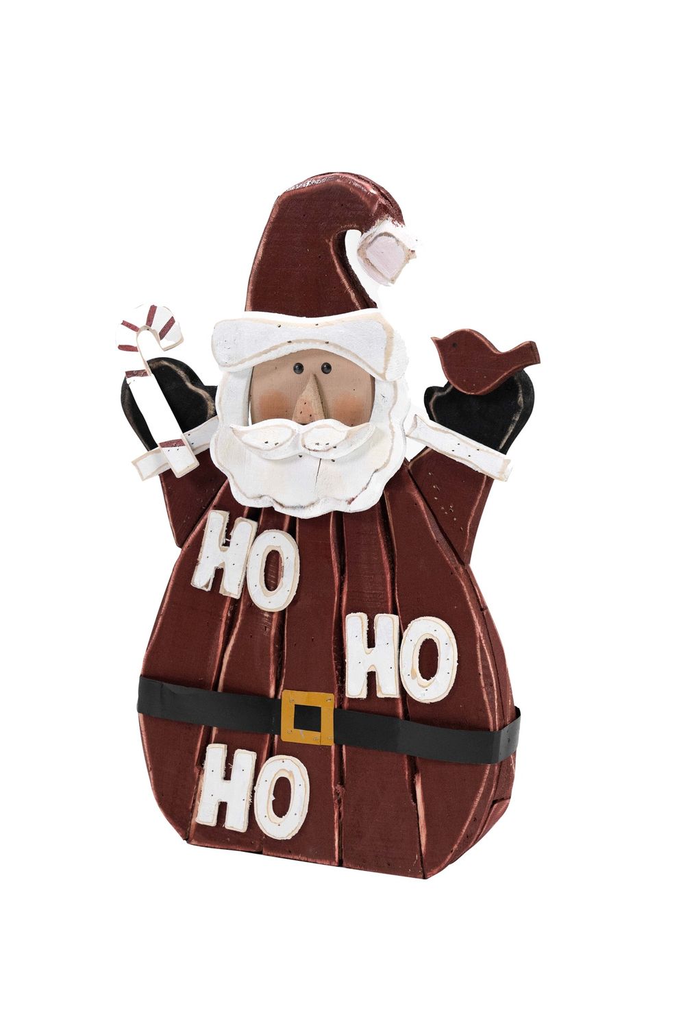 85255-C - 29&quot; WOODEN HO HO HO SANTA