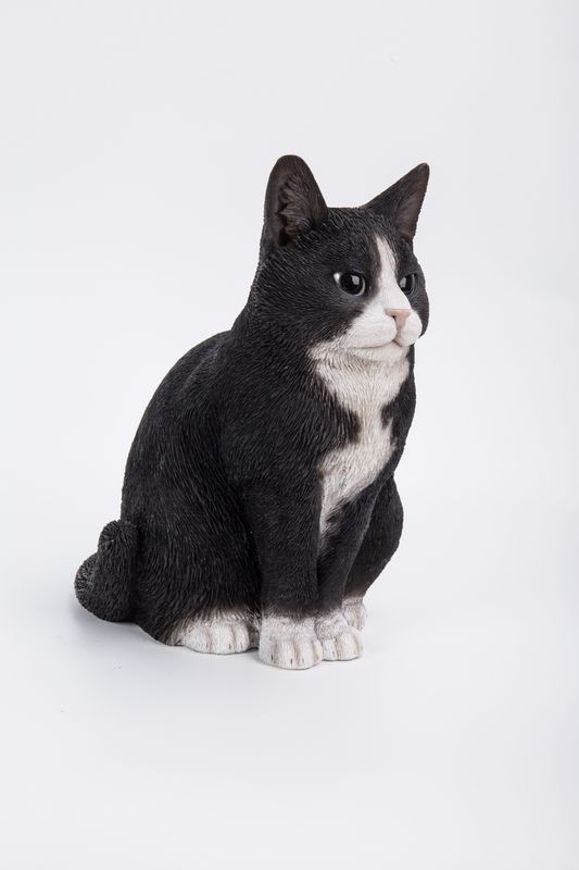 87757-I - SITTING CAT BLACK/WHITE / 11.5" H