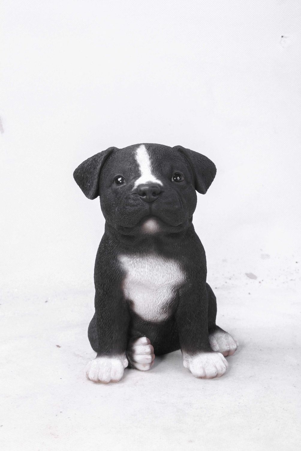 87771-08 - STAFFORDSHIRE PITBULL PUPPY SITTING / 6.5&quot; H