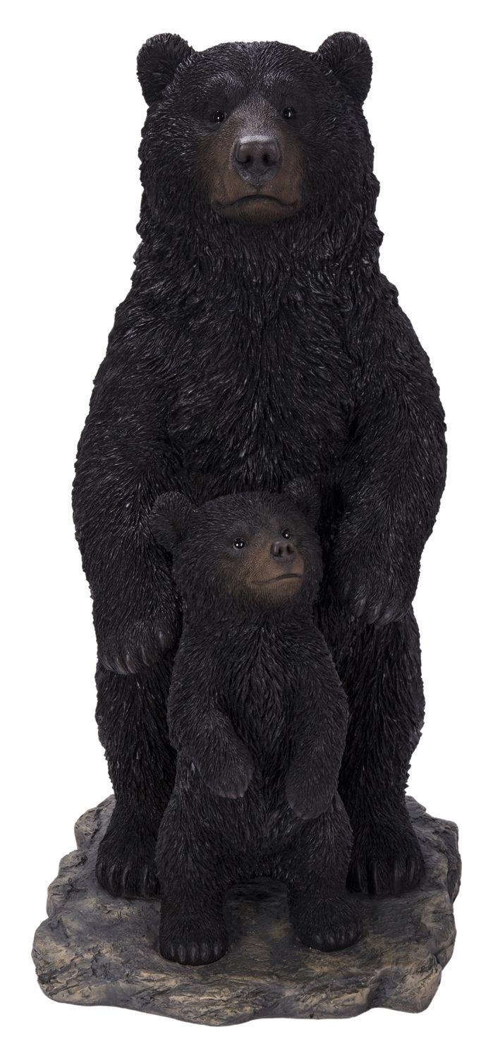 87714-B - STANDING MOTHER&amp;BABY BLACK BEARS / 24.61&quot; H