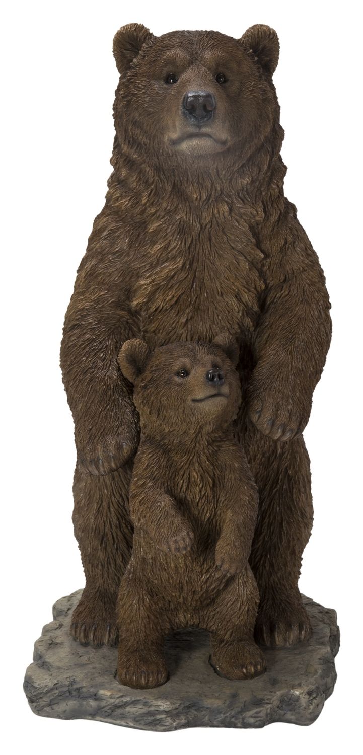 87714-C - STANDING MOTHER&amp;BABY BROWN BEARS / 24.61&quot; H