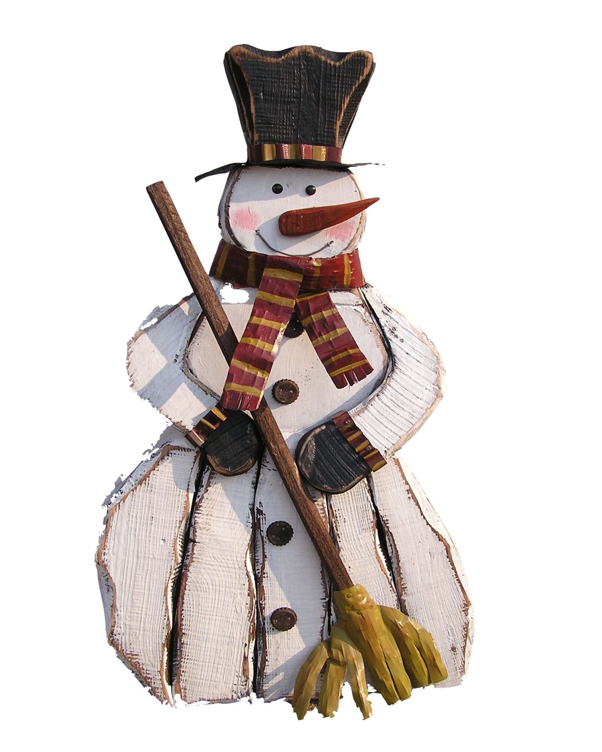 85255-A - WOODEN SNOWMAN W/BROOM