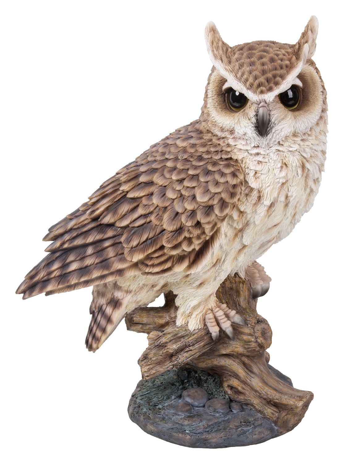 87717-E - LONG EARED OWL ON STUMP / 17.52&quot; H