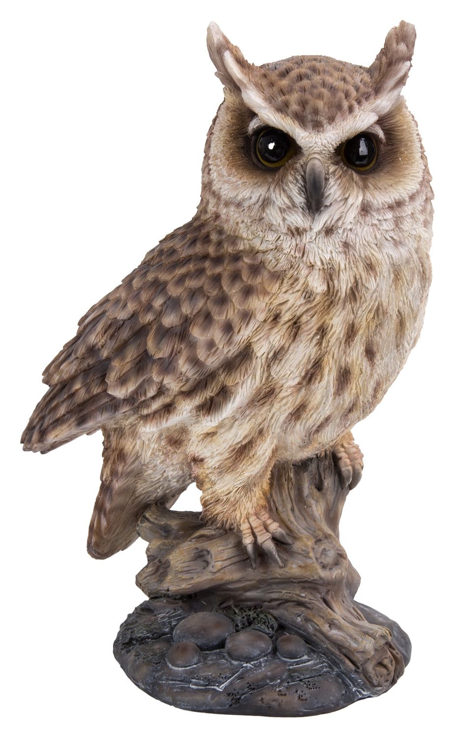 87717-D - LONG EARED OWL ON STUMP / 8.86&quot; H