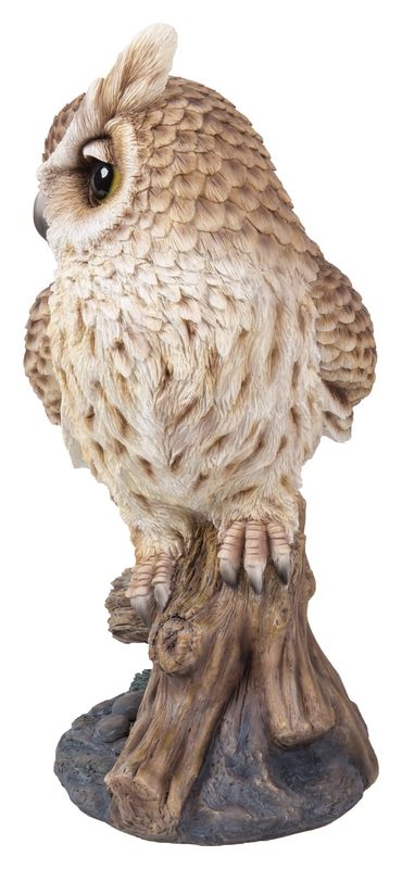 87717-E - LONG EARED OWL ON STUMP / 17.52" H