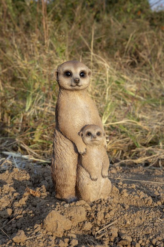 87671-A - MEERKAT-MOTHER &amp; BABY / 10.24" H