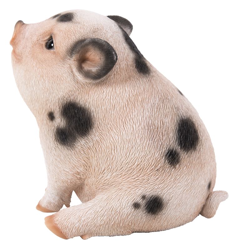 87685-A - CHUBBY PIGLET SITTING - PINK W/BLACK SPOTS / 5.31" H